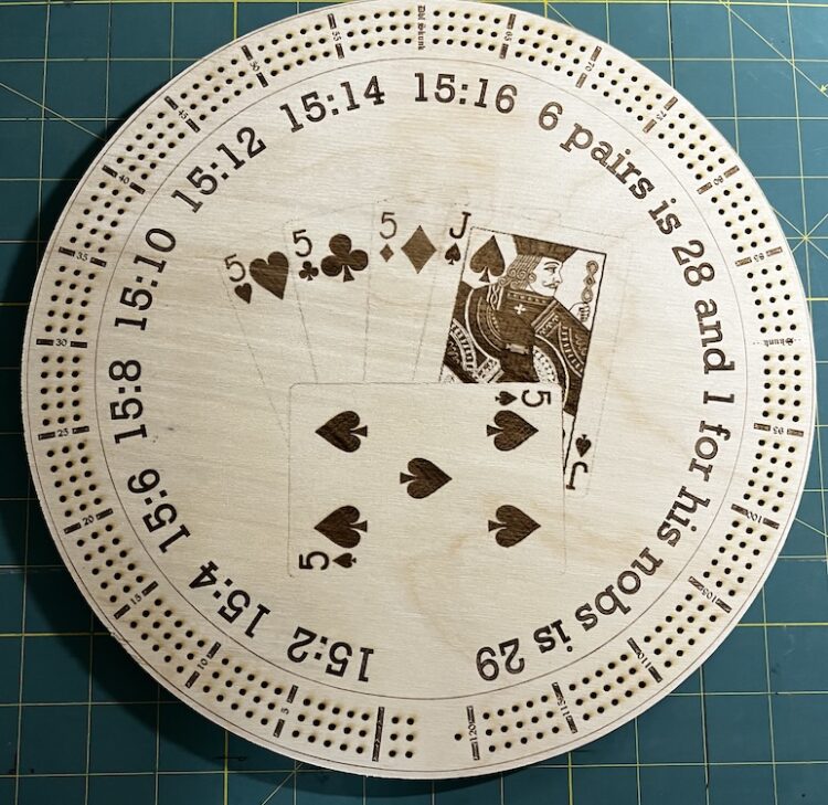 Round Cribbage Board
