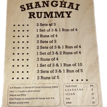 Shanghai Rummy Board