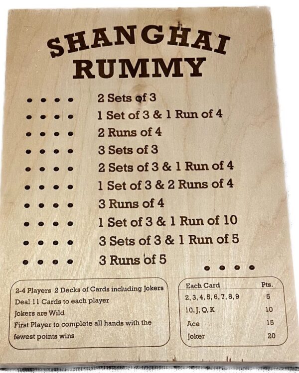 Shanghai Rummy Board