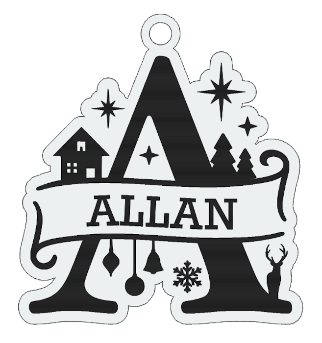 Stylized & Personalized Christmas Ornament