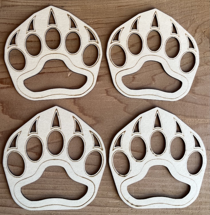 Bear Paw Coasters